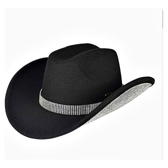 Black Cowboy Hat with Rhinestones