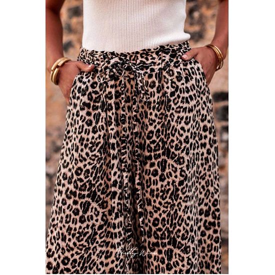 Leopard Boho Wide Leg Pants