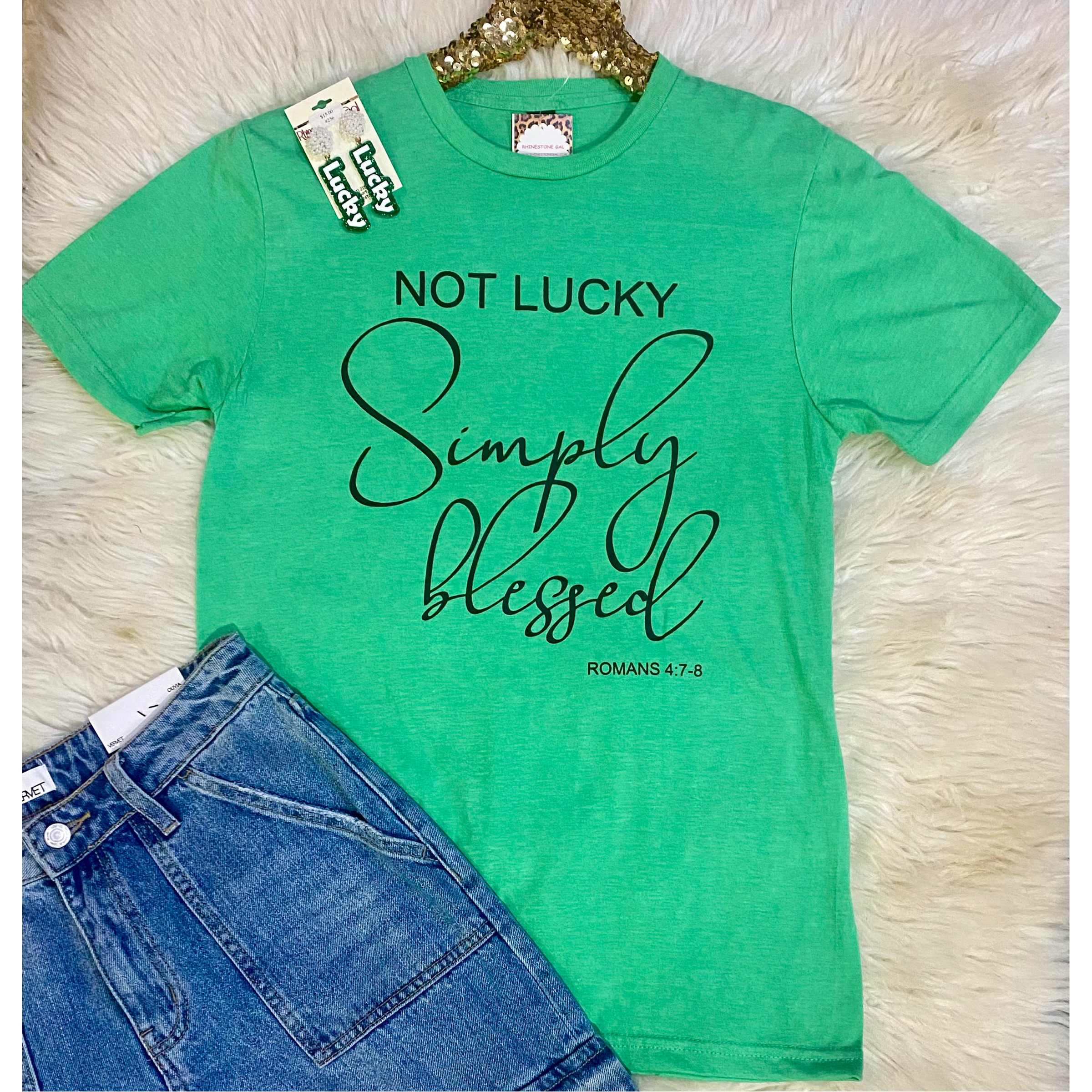 Simply Blessed Romans 4:7-8 Tee – Perfect for St. Patrick’s Day & Beyond