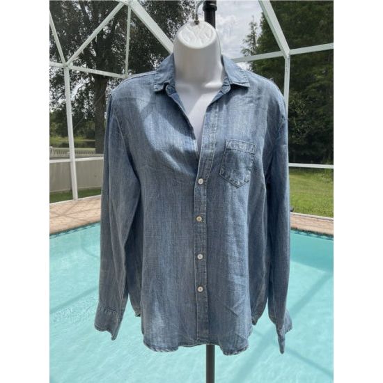 Vintage Rose Embroidered Denim Top