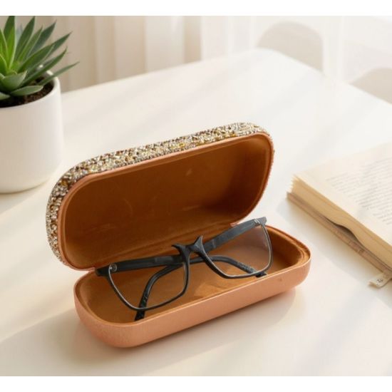 Topaz Rhinestone Eyeglass Case