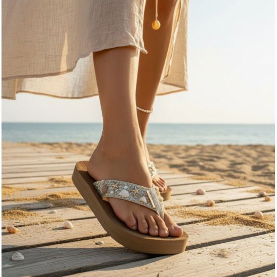 A Walk Down the Aisle Embellished Bridal Flip Flops