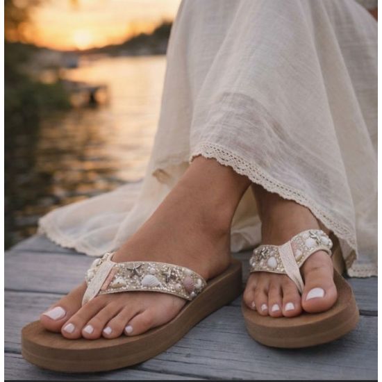 A Walk Down the Aisle Embellished Bridal Flip Flops