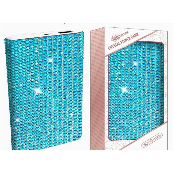 Rhinestone Crystal Power Bank – 10,000 mAh Dual USB Charger