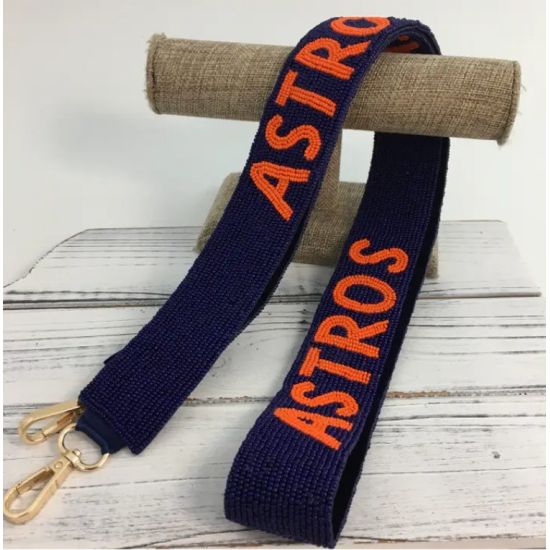 Beaded Astros Purse Strap – Navy & Orange Game Day Clear Bag Strap