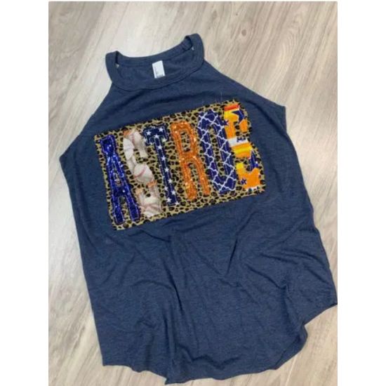 Astros Double Stacked Letter Tank Top