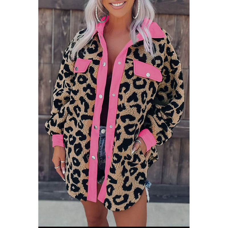Leopard and Hot Pink Shacket