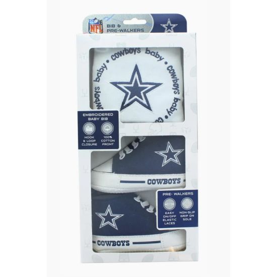 Officially Licensed Dallas Cowboys Baby Bib & Pre-Walker Gift Set