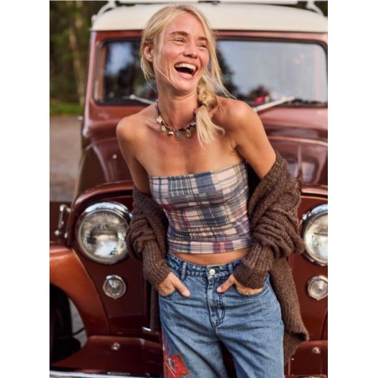 Greenfield Plaid Boho Bandeau – Natural Life