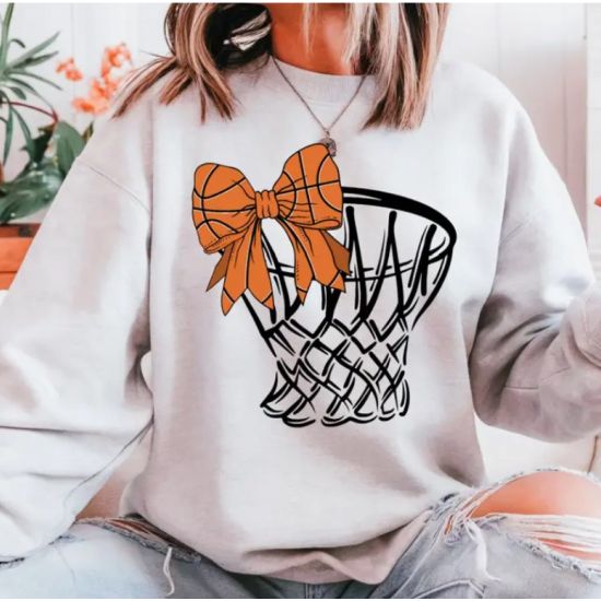 Basketball Bow Graphic Sweatshirt – Unisex Fit, True to Size