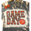 Basketball Leopard Game Day Bleached Tee - Rhinestone Gal