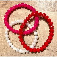 Be Mine 3-Piece Crystal Bead Stretch Bracelet Set