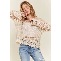 Boho Chic Crochet Knit Sweater