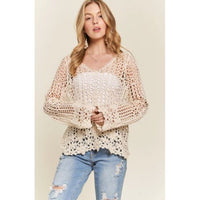 Boho Chic Crochet Knit Sweater