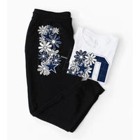 Black Cowboy Floral “D” Comfort Fleece Sweatpants – Unisex Game Day Joggers
