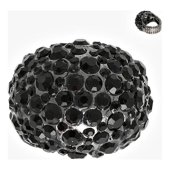 Rhinestone Dome Stretchy Ring - Rhinestone Gal