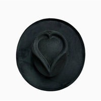 Heart Style Vegan Suede Fedora Hat