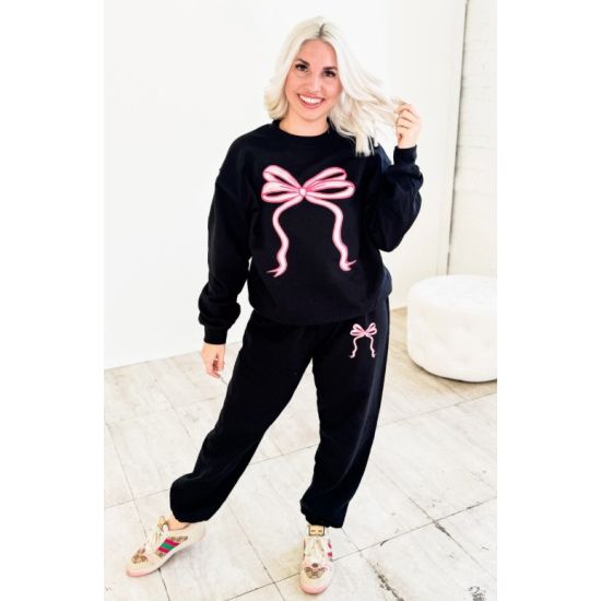 Black Bow Sweatshirt – You Are So Loved (John 3:16)