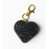 Rhinestone Heart Charm Safety Alarm Keychain – Pink, Clear, or Black