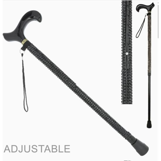 Bling Rhinestone Adjustable Walking Cane