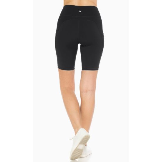 8" Black Premium Activewear Bike Shorts With Pockets