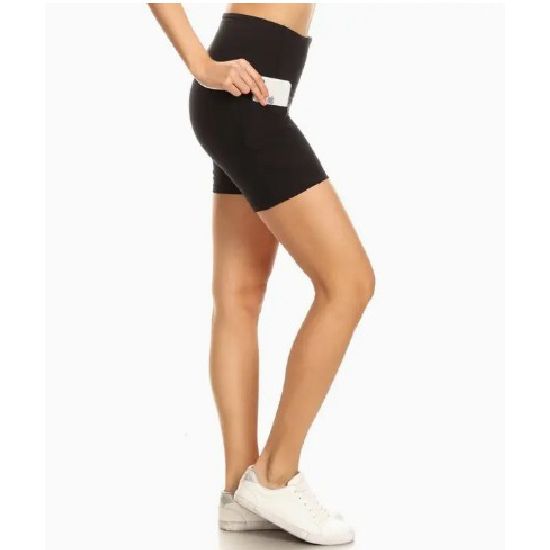 5" Black Premium Activewear Bike Shorts With Pockets