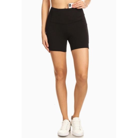 5" Black Premium Activewear Bike Shorts With Pockets