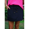 Black Drawstring Athletic Skort with Built-In Shorts