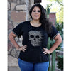Black Plus Top with Silver Studded Skull