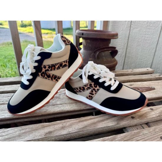 Leopard Days Sneakers – Very G Tan & Black Leopard Accent Shoes