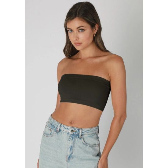 Black Jersey Bandeau Tube Top