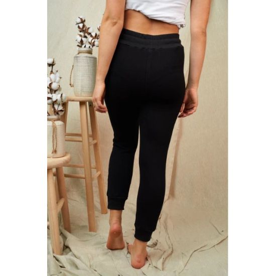 Black Distressed Plus Size Jogger Pants with Drawstring Waist – 3X
