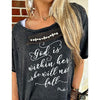 "God Is Within Her" Oversized Distressed Tee