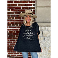 "God Is Within Her" Oversized Distressed Tee