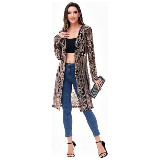 Glamorous Sequined Mesh Cardigan