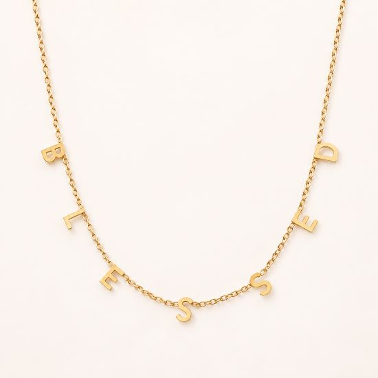 Blessed Gold Letter Necklace