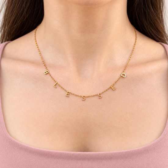 Blessed Gold Letter Necklace