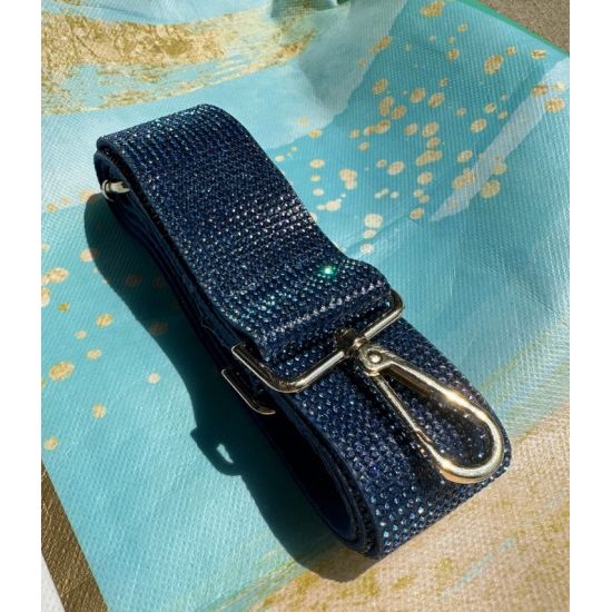 Blue Sapphire Rhinestone Crossbody Purse Strap