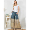 Denim & Lace Patchwork Boho Wide-Leg Pants