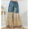 Denim & Lace Patchwork Boho Wide-Leg Pants