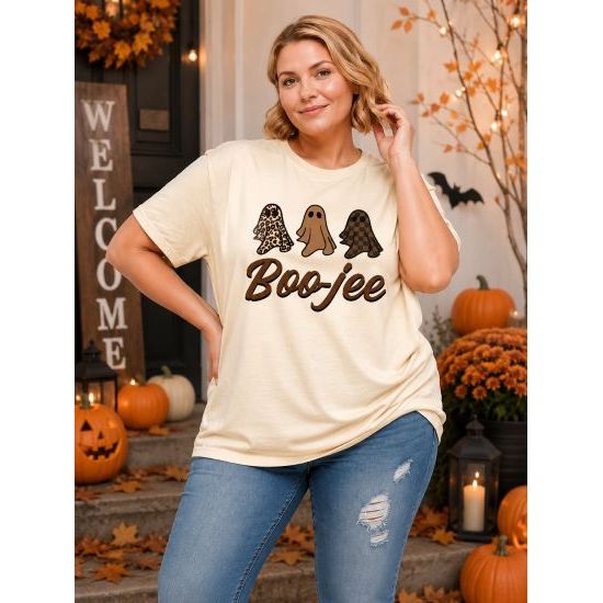Boo-Jee Ghost Cream Tee – Halloween Graphic Tee