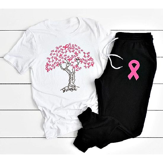 Pink Ribbon Tree Jogger Set