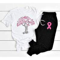 Pink Ribbon Tree Jogger Set