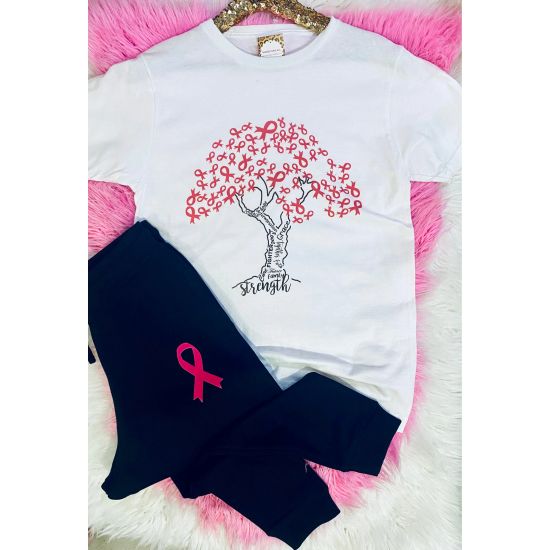 Pink Ribbon Tree Jogger Set
