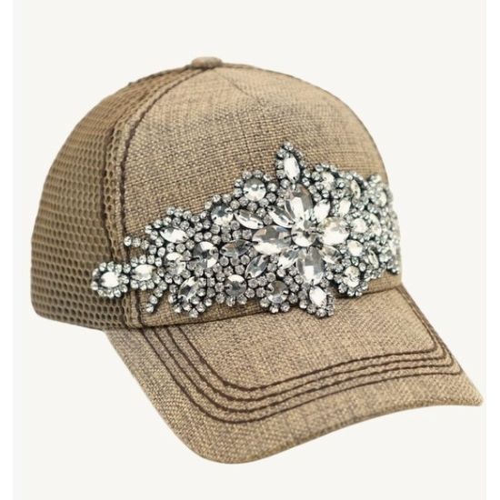 Brown Diamond Bling Trucker Cap