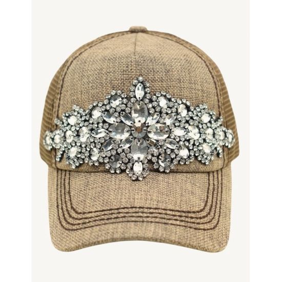Brown Diamond Bling Trucker Cap