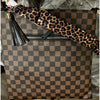 London Brown Checkered Crossbody