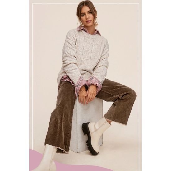 Mineral Washed Corduroy Jeans – Brown