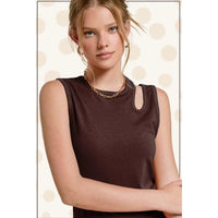 Chocolate Cut-Out Tank Top