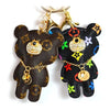 Vegan Leather Teddy Bear Wristlet Keychain - Rhinestone Gal